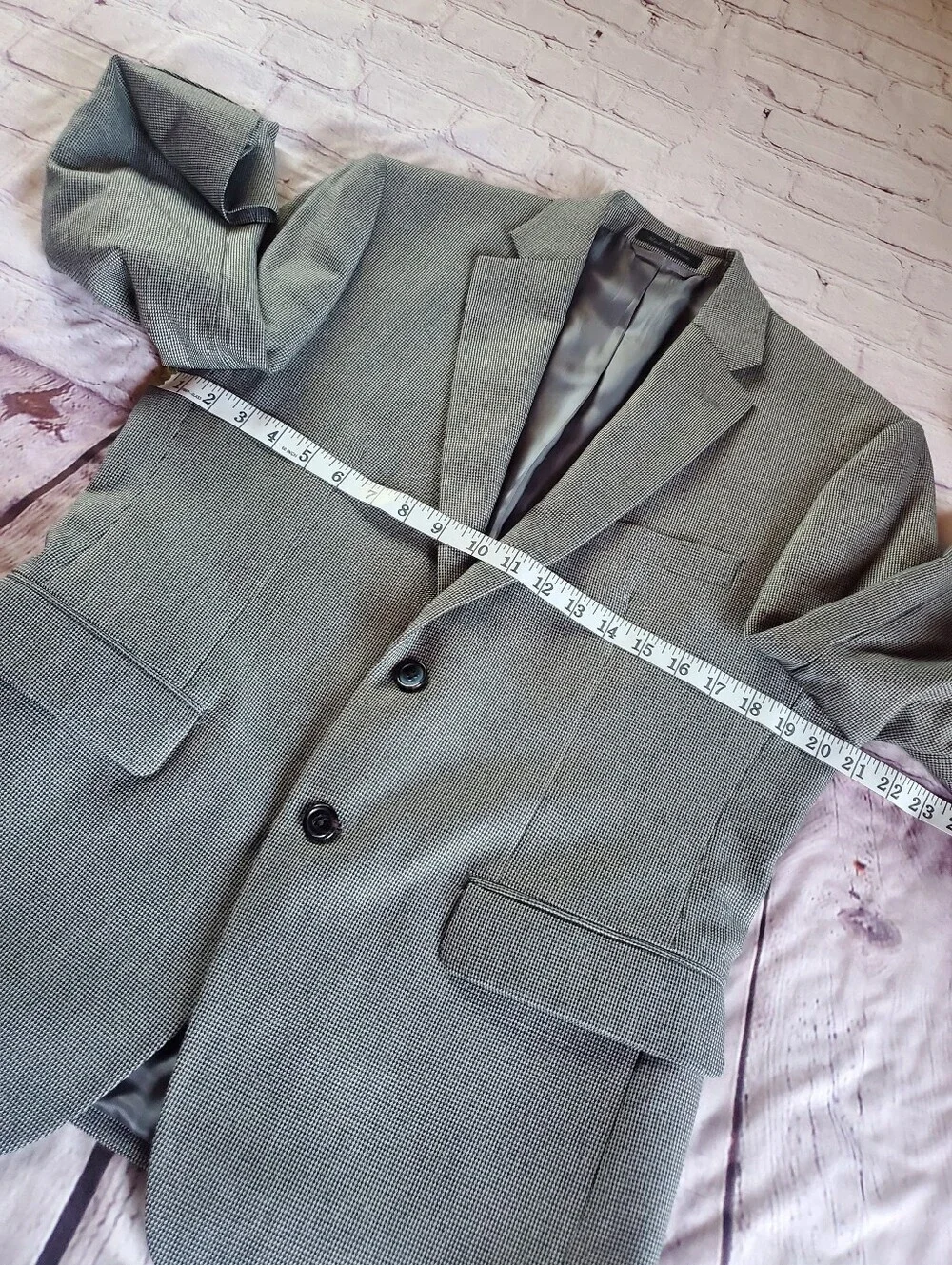 Lauren Ralph Lauren Houndstooth Gray Sport Jacket Office Career Two-Button 38S